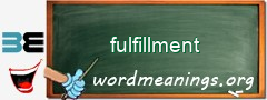WordMeaning blackboard for fulfillment